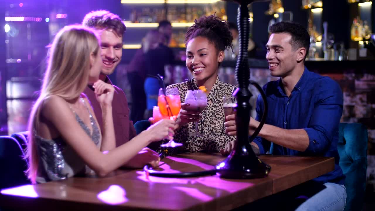 Stock Video Friends Having A Drink At A Nightclub Live Wallpaper For PC