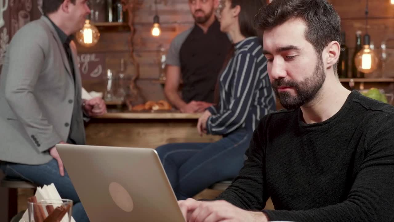 Stock Video Freelancer Stops To Think About His Work Live Wallpaper For PC