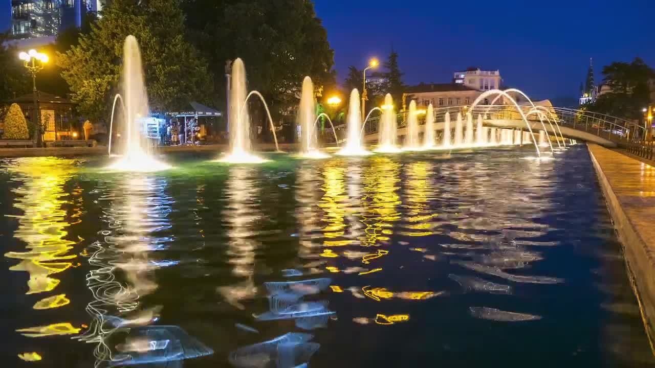 Stock Video Fountain At Night Time Lapse Live Wallpaper For PC