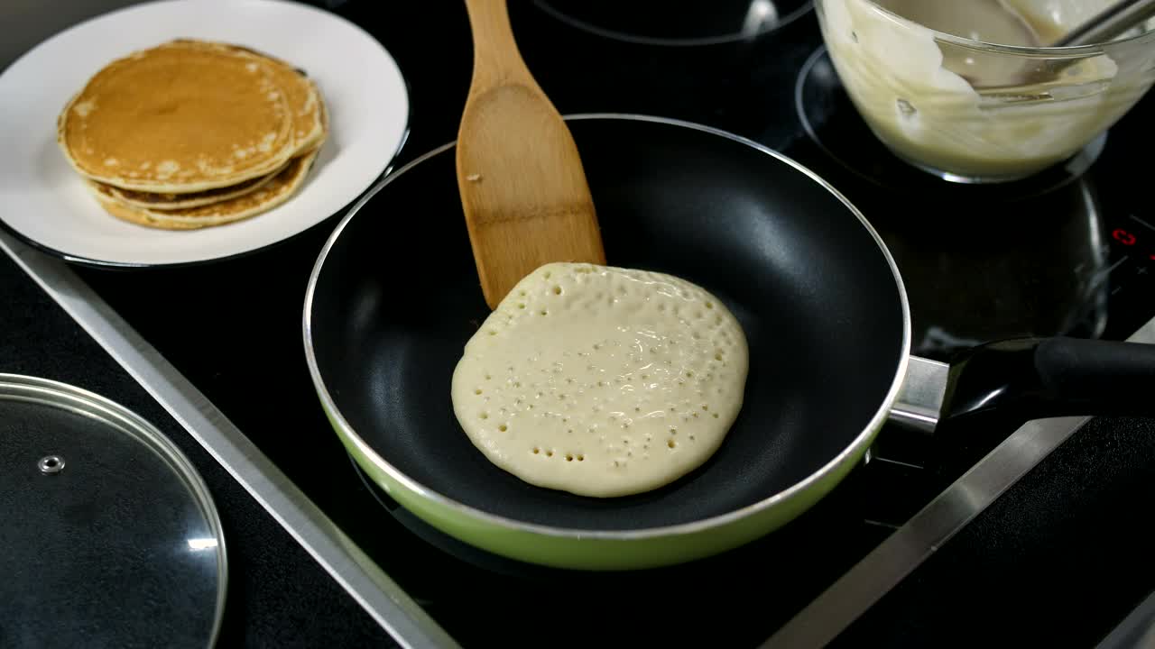 Stock Video Flipping A Pancake On A Stove Live Wallpaper For PC