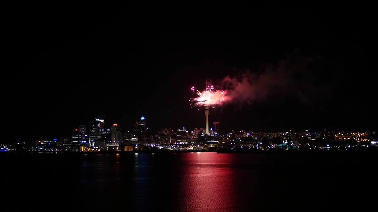 Stock Video Fireworks In The Top Of A Tower And The City Live Wallpaper For PC