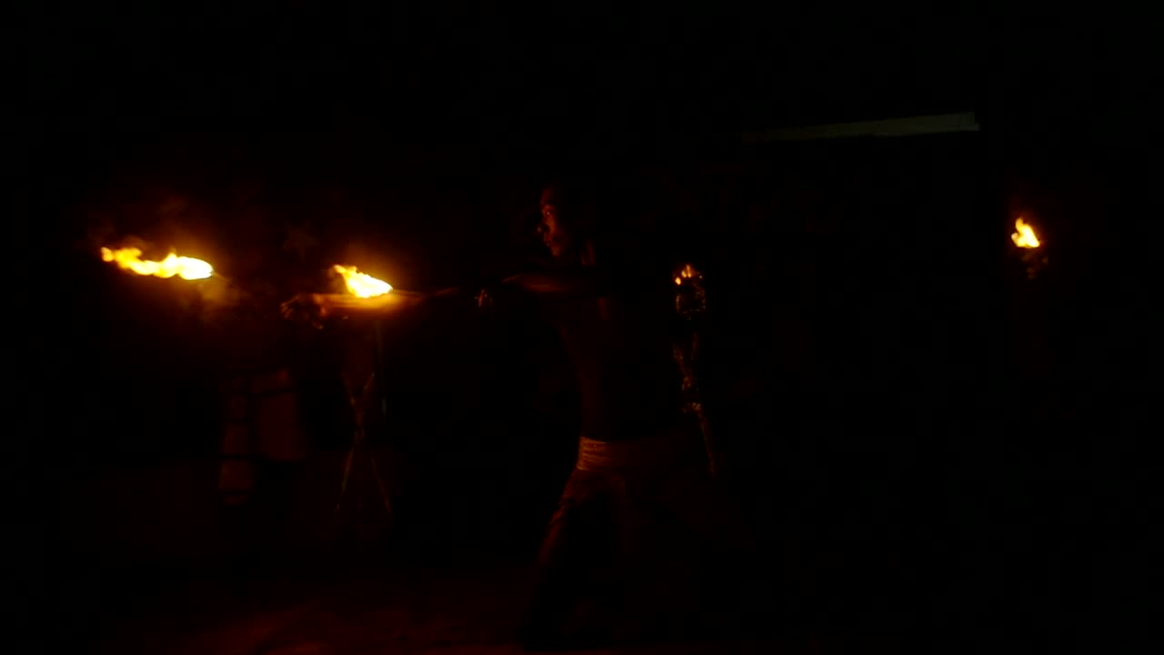 Stock Video Fire Performer Against The Night Sky Live Wallpaper For PC