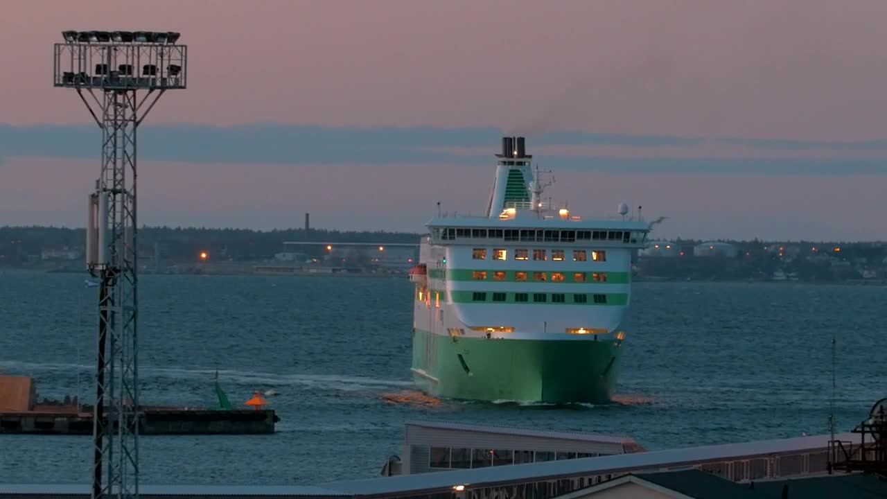 Stock Video Ferry Returning To Port Before Night Live Wallpaper For PC