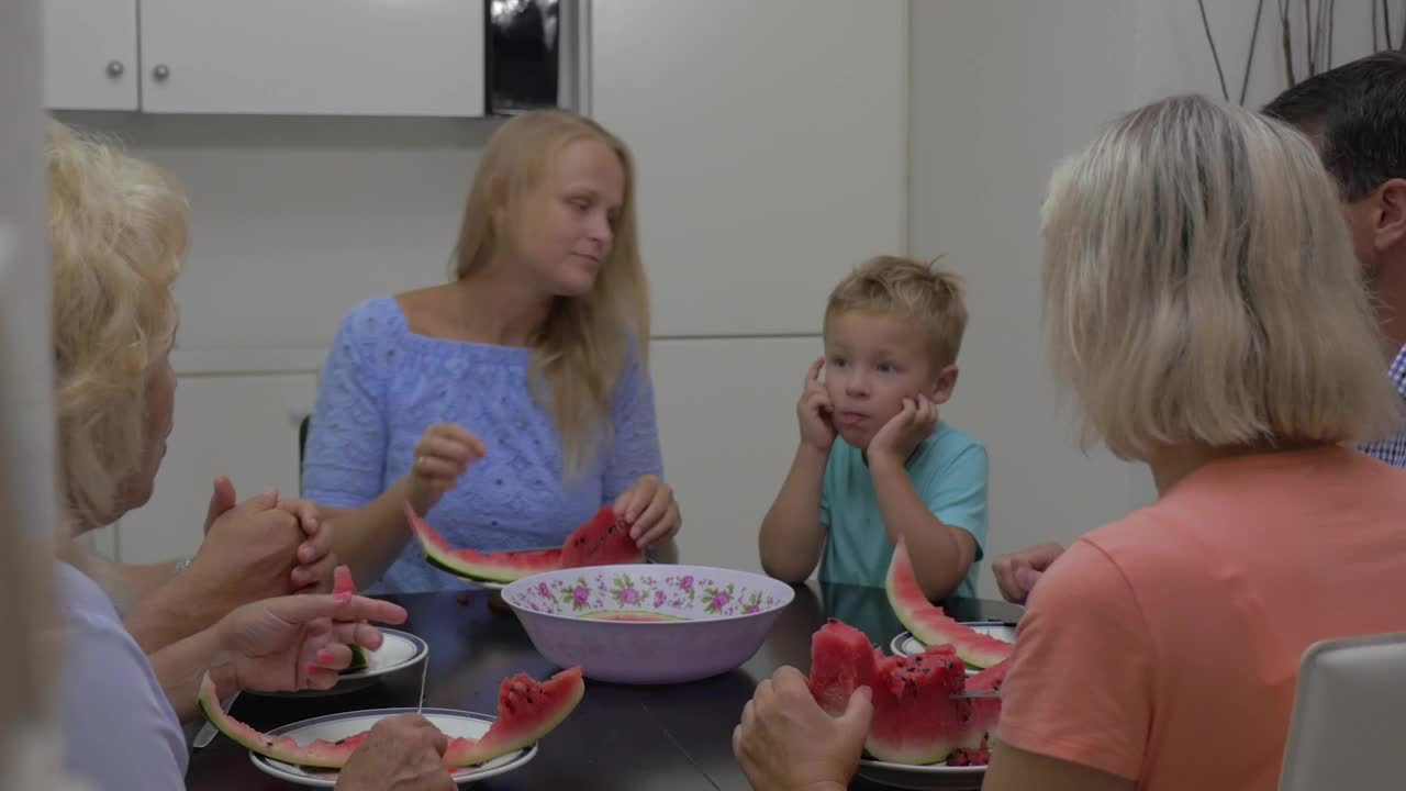 Stock Video Family Sharing A Watermelon Live Wallpaper For PC