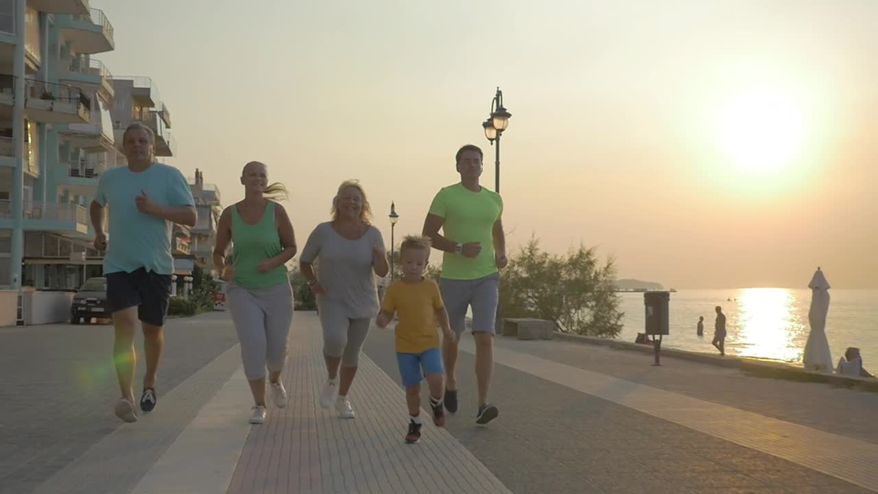 Stock Video Family Running By The Waterfront Live Wallpaper For PC