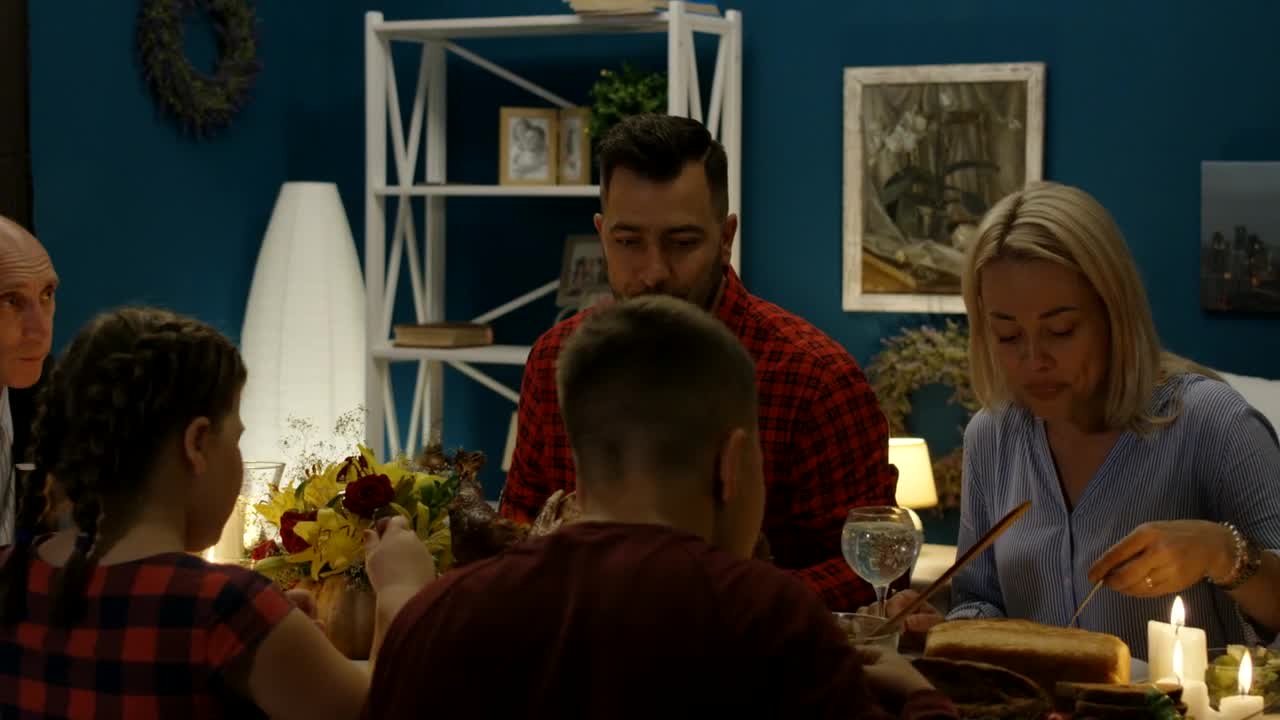 Stock Video Family Having A Thanksgiving Dinner Live Wallpaper For PC