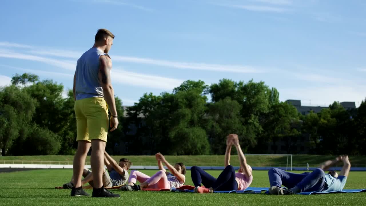 Stock Video Family Doing Exercise Together In The Park Live Wallpaper For PC