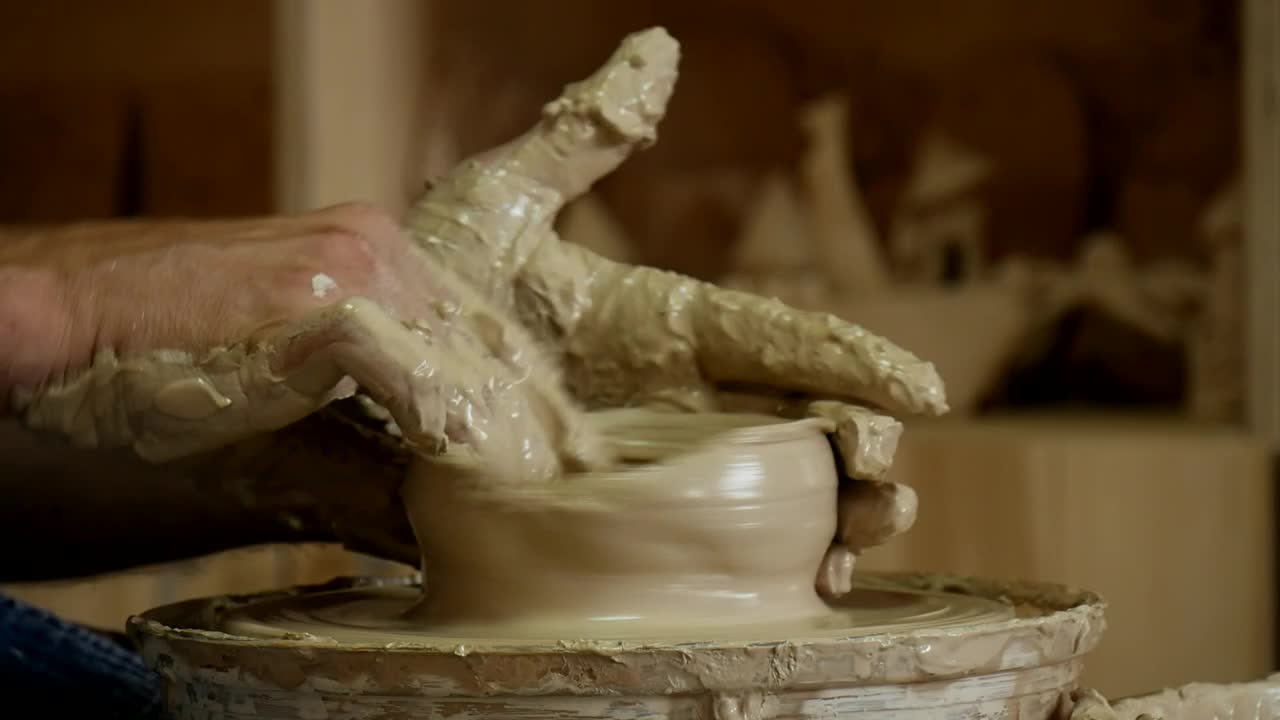 Stock Video Hands Full Of Ceramic Clay Live Wallpaper For PC