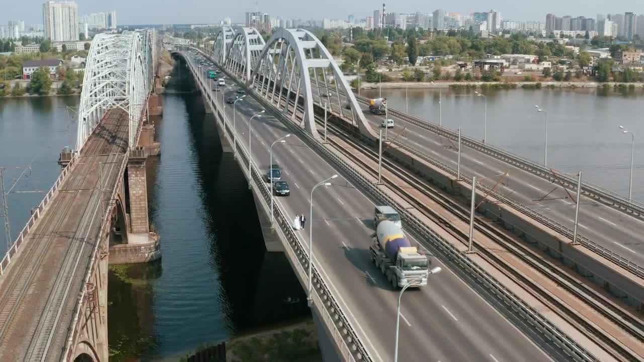Stock Video Groom And Bride Walking On A Bridge Live Wallpaper For PC