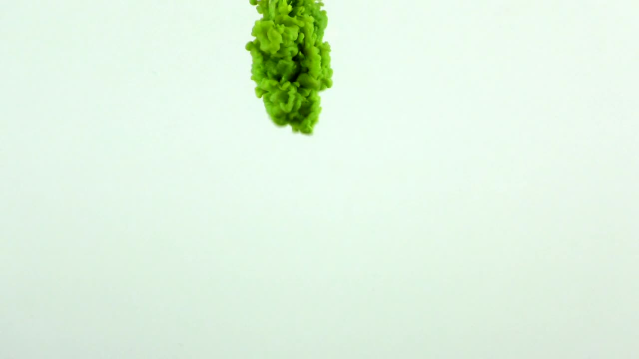Stock Video Green Ink Underwater Shot On White Blackground Live Wallpaper For PC