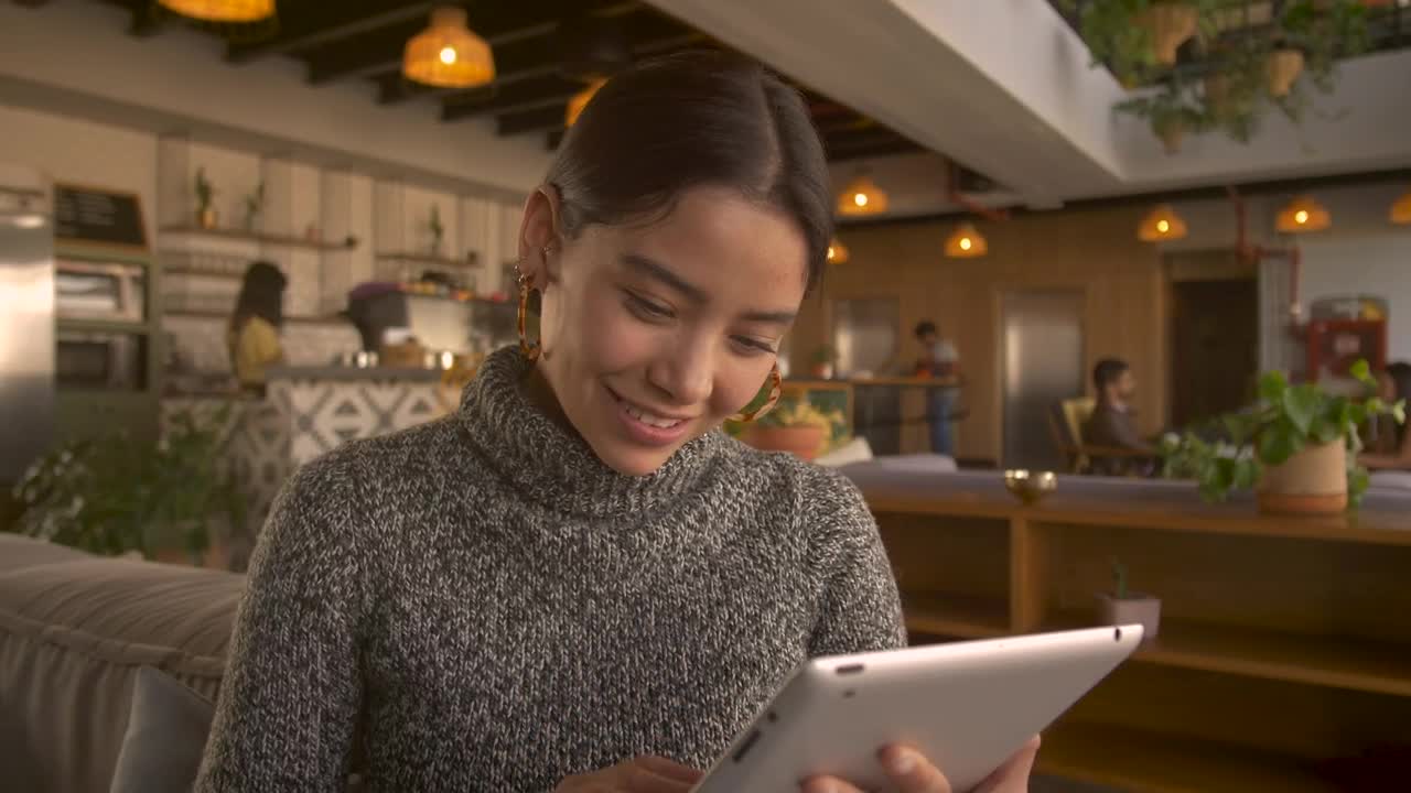 Stock Video Girl Working On Her Tablet Live Wallpaper For PC