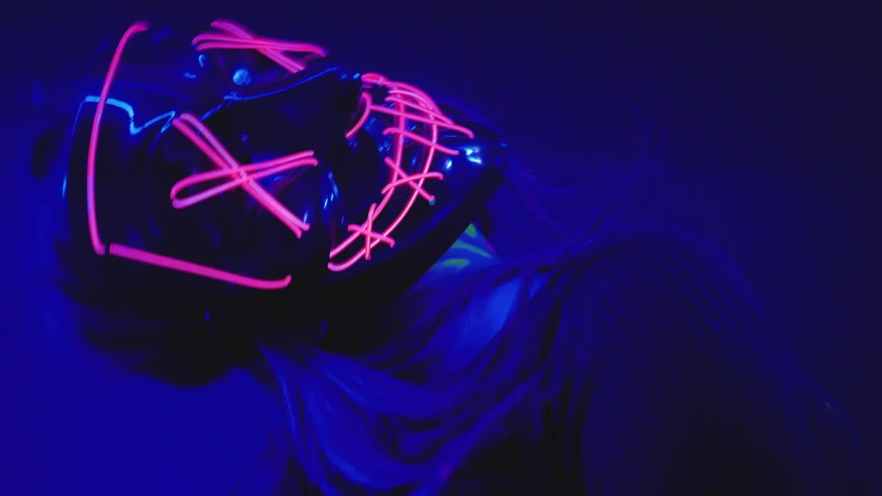 Stock Video Girl With Hallowween Mask Dancing Close To The Lens Live Wallpaper For PC