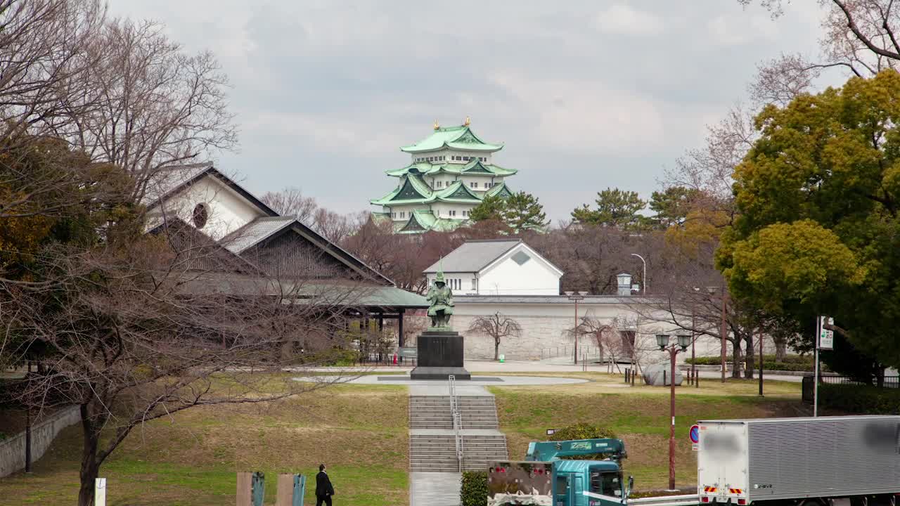 Stock Video Garden With A Statue And Japanese Temple Live Wallpaper For PC