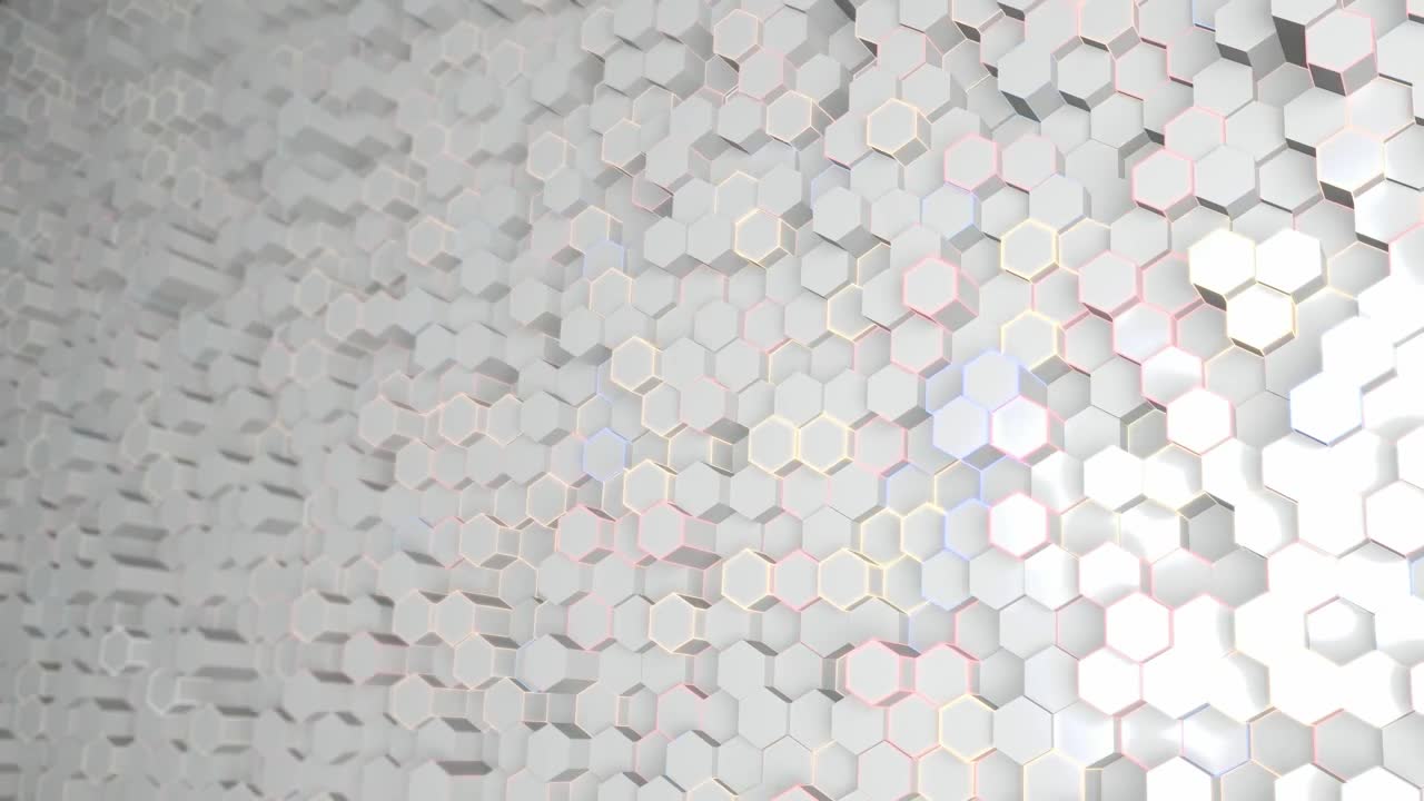 Stock Video Futuristic Wall With Abstract White Hexagons Live Wallpaper For PC