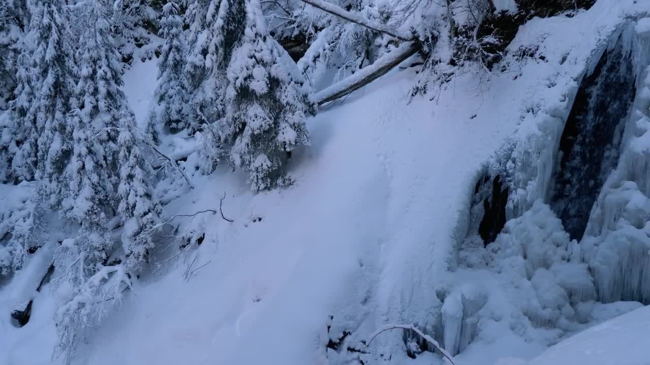 Stock Video Frozen Winter Waterfall In The Mountains Live Wallpaper For PC