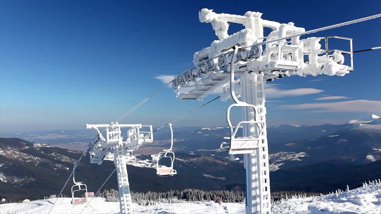 Stock Video Frozen Ski Resort In The Mountains Live Wallpaper For PC