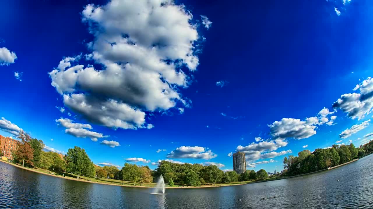 Stock Video Lake Fountain On A Hot Day Animated Wallpaper