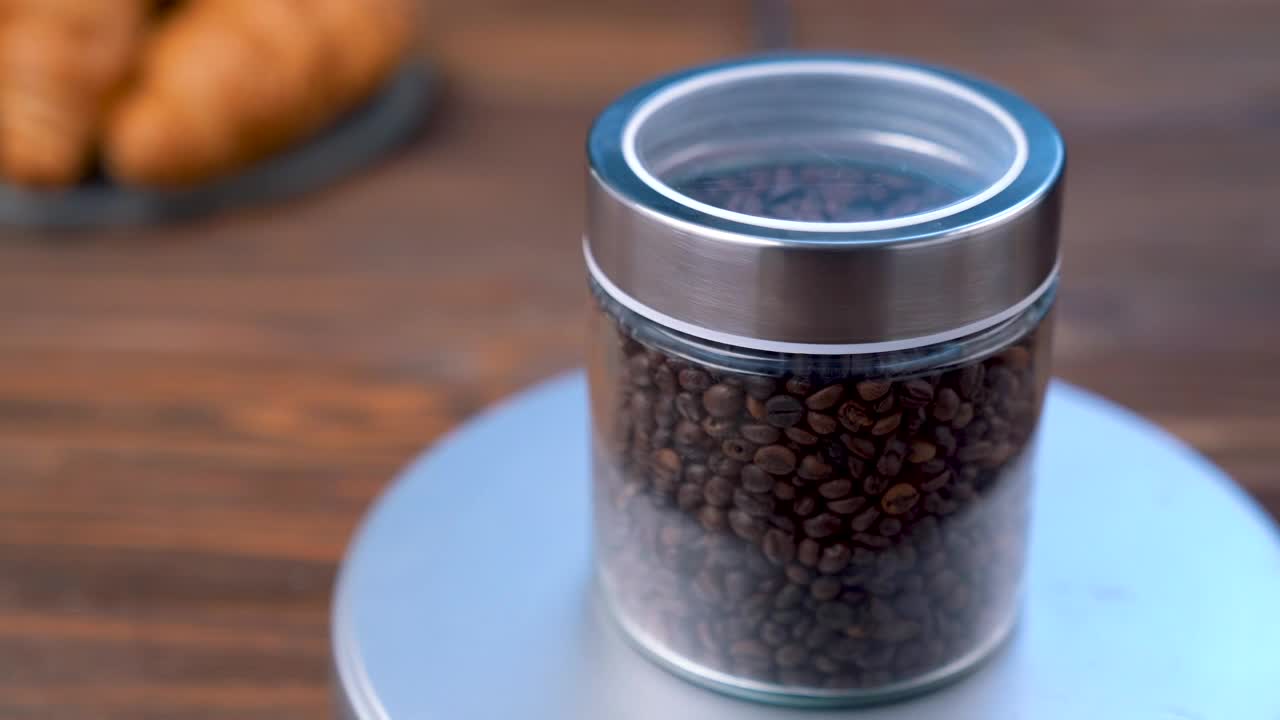 Stock Video Jar With Coffee Beans Animated Wallpaper