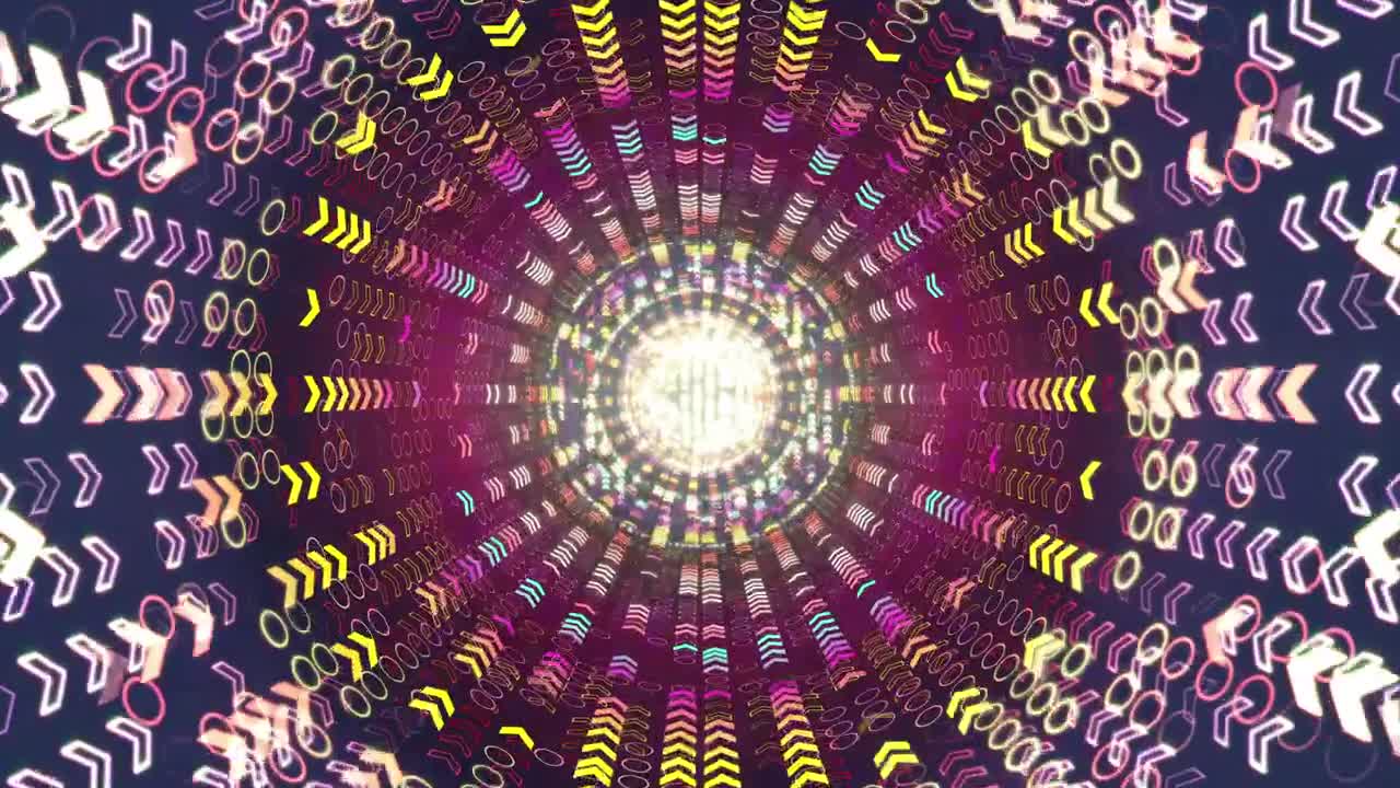 Stock Video Inside Of A Tube With Arrows And Colored Lights Animated Wallpaper
