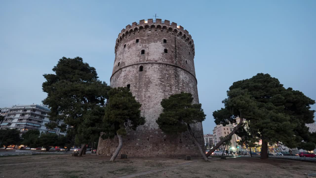 Stock Video Illuminated Tower At Night Animated Wallpaper