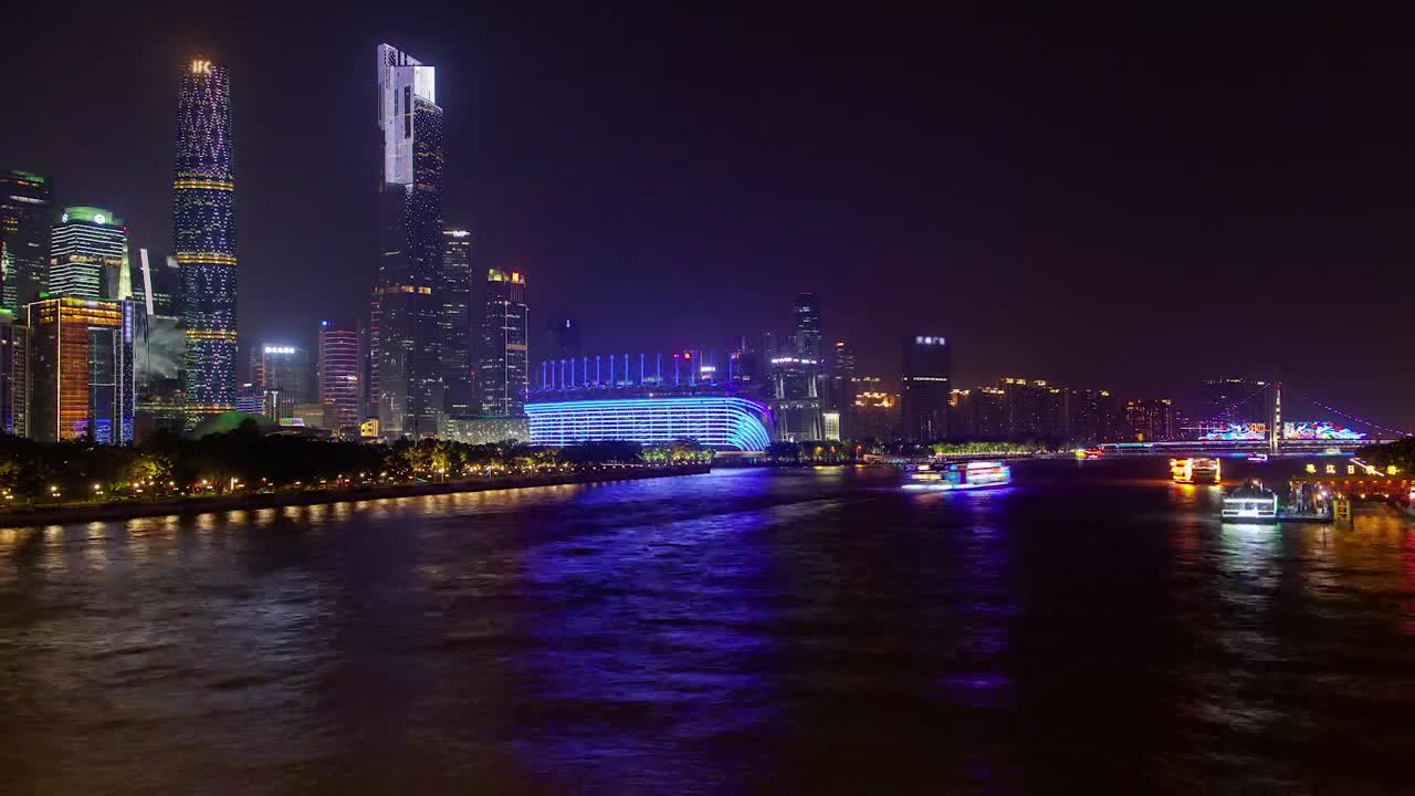 Stock Video Illuminated Ferries Sailing In The River Animated Wallpaper