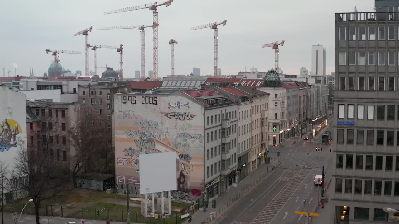 Stock Video Hovering Over An Empty Section Of Berlin Animated Wallpaper