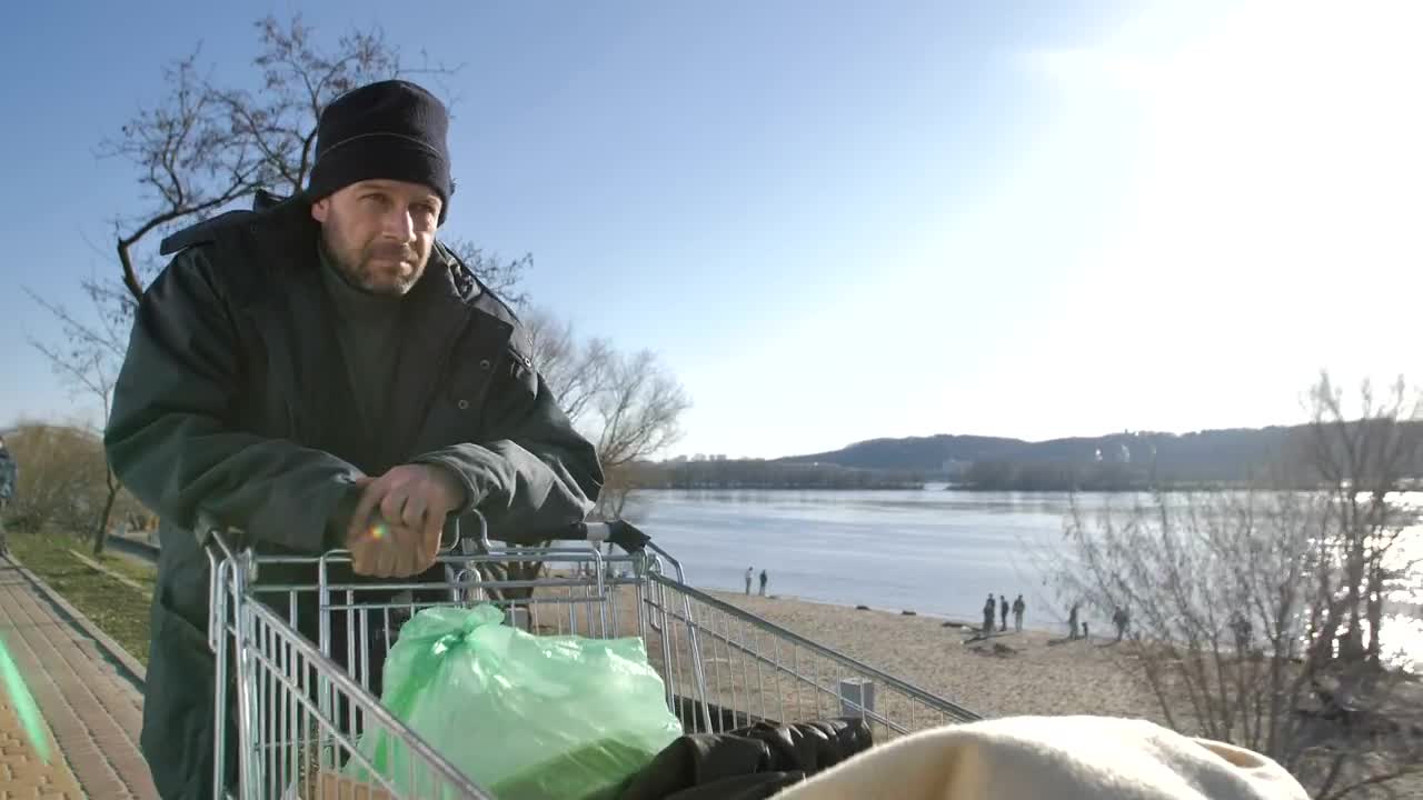 Stock Video Homeless Man On A Hot Day Animated Wallpaper
