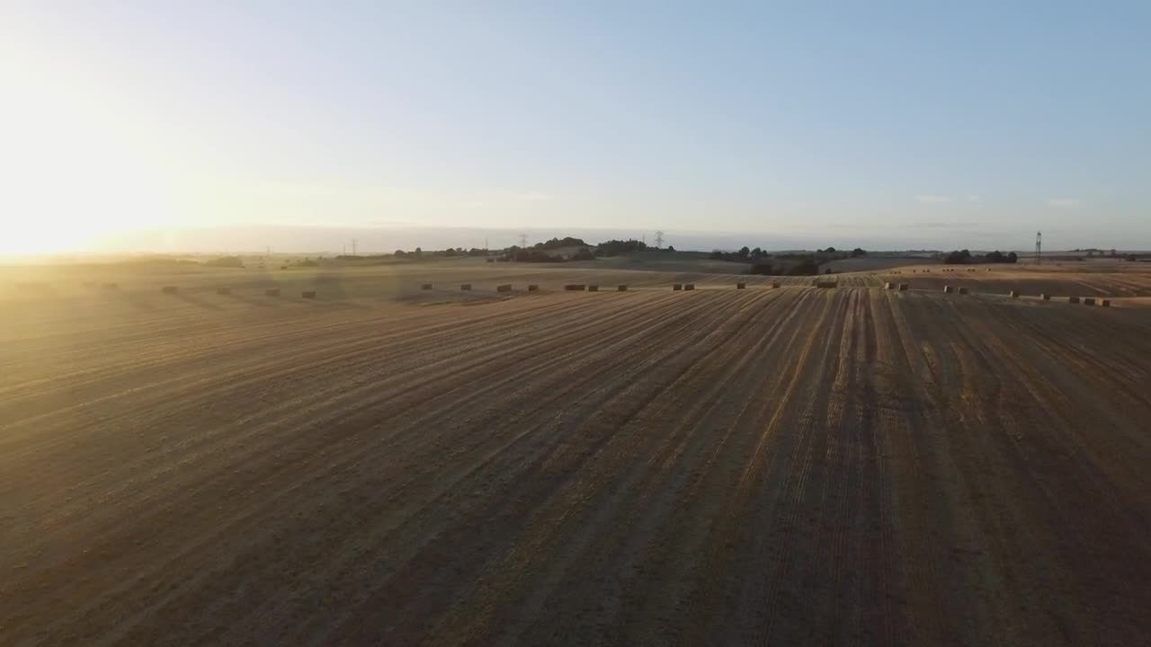Stock Video Hay Bales Across A Field Animated Wallpaper