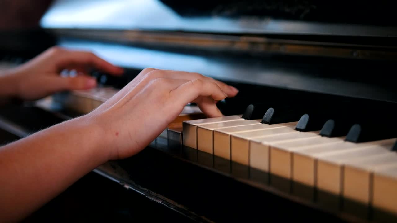 Stock Video Hands Playing An Old Classical Piano Animated Wallpaper