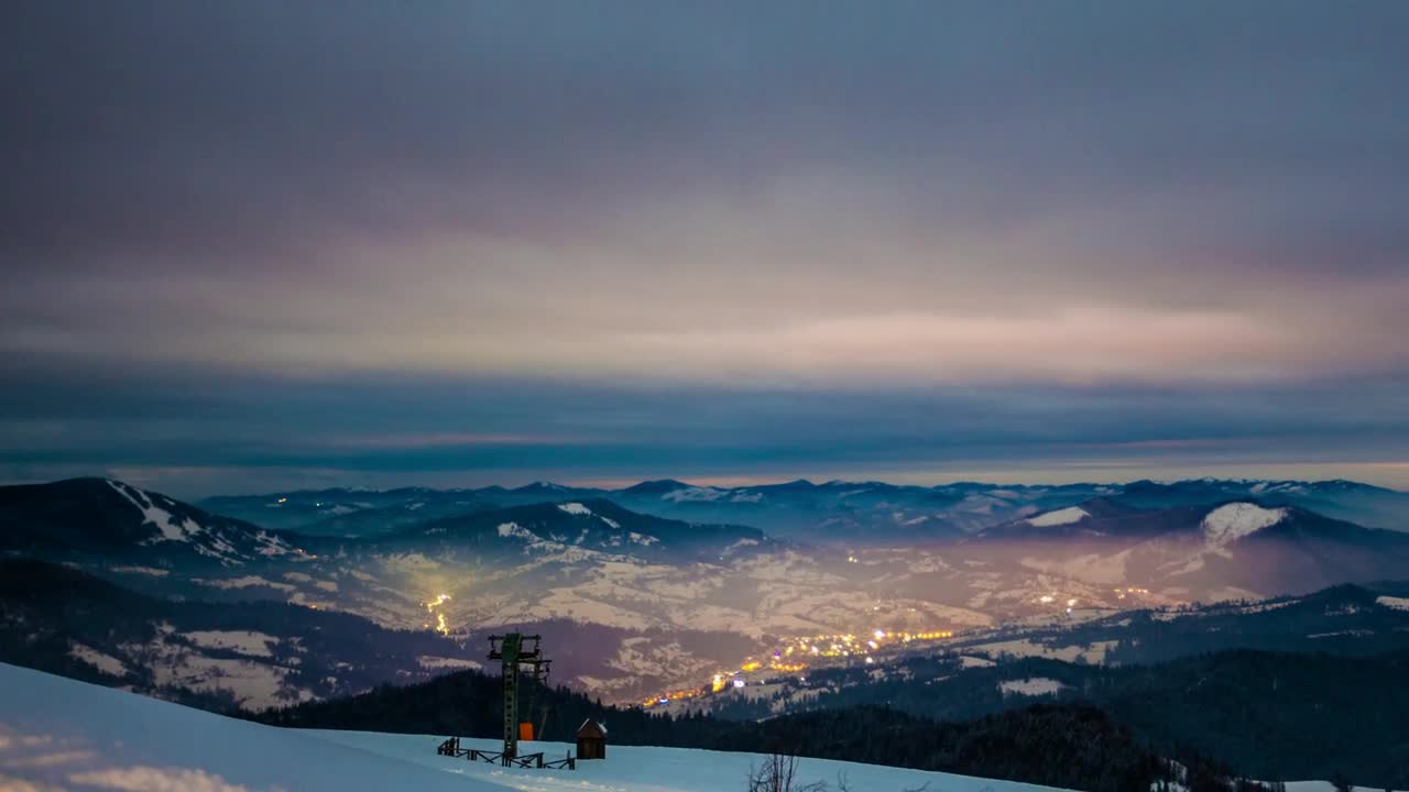 Stock Video Landscape Of A Village In The Center Of Snowy Mountains Animated Wallpaper