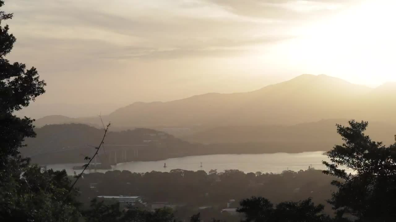 Stock Video Landscape Of A River With A Bridge Next To A Animated Wallpaper
