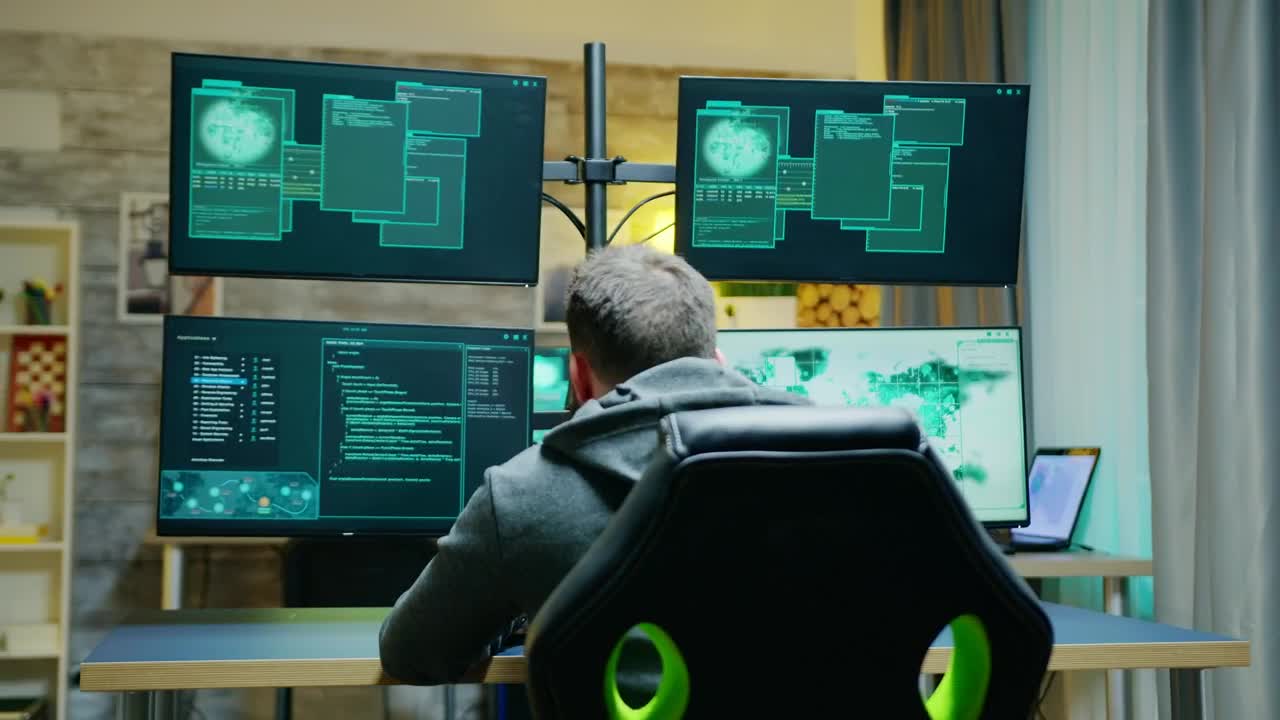 Stock Video Male Hacker Being Denied Access Animated Wallpaper