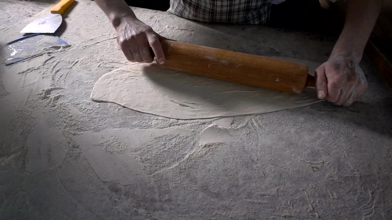 Stock Video Making Turkish Pizza Dough Animated Wallpaper