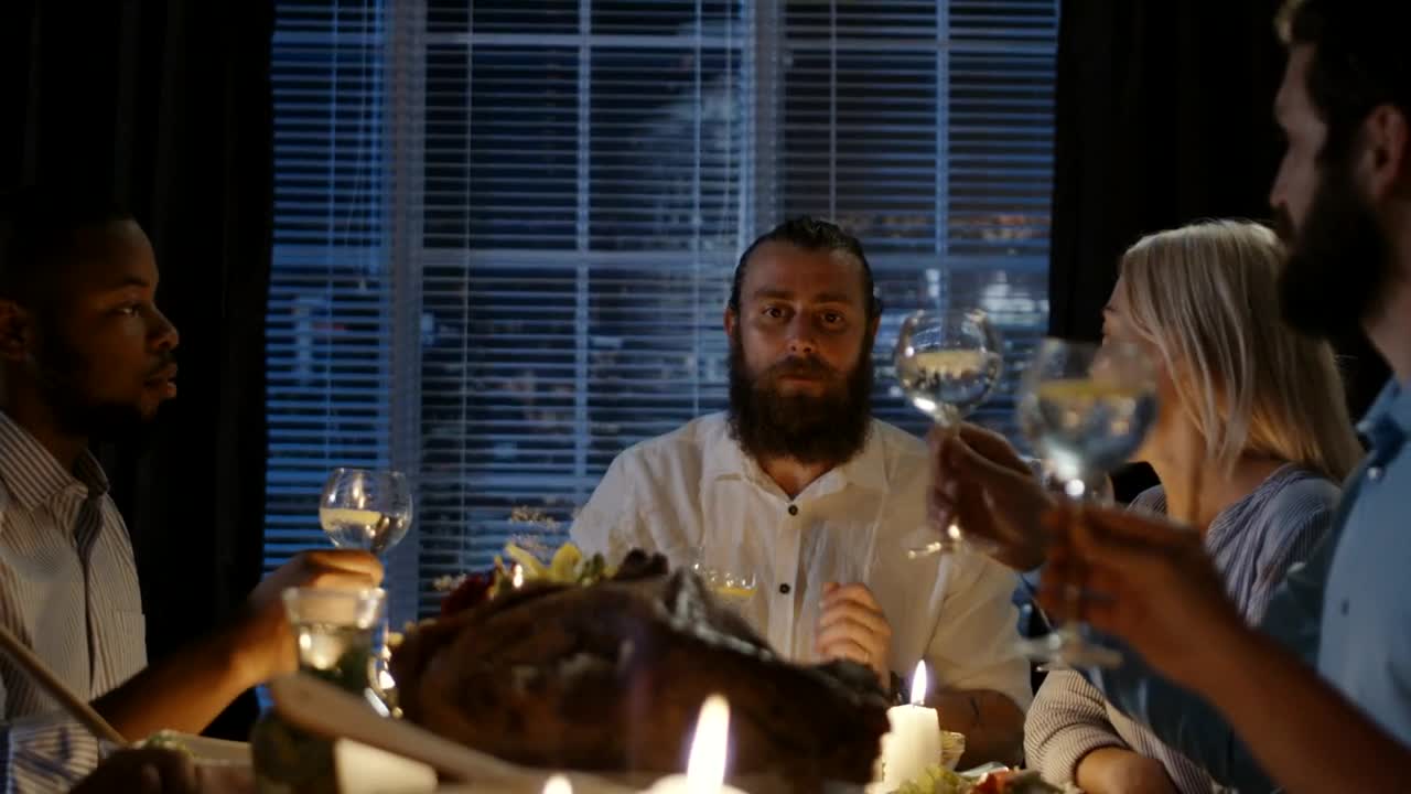 Stock Video Making A Toast On Thanksgiving Dinner Animated Wallpaper