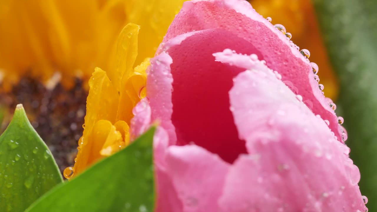 Stock Video Macro Close Up Shot Of We Flowers Animated Wallpaper