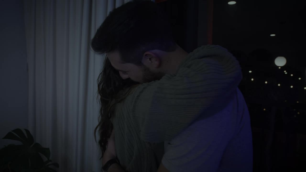 Stock Video Loving Couple Embracing Affectionately Animated Wallpaper