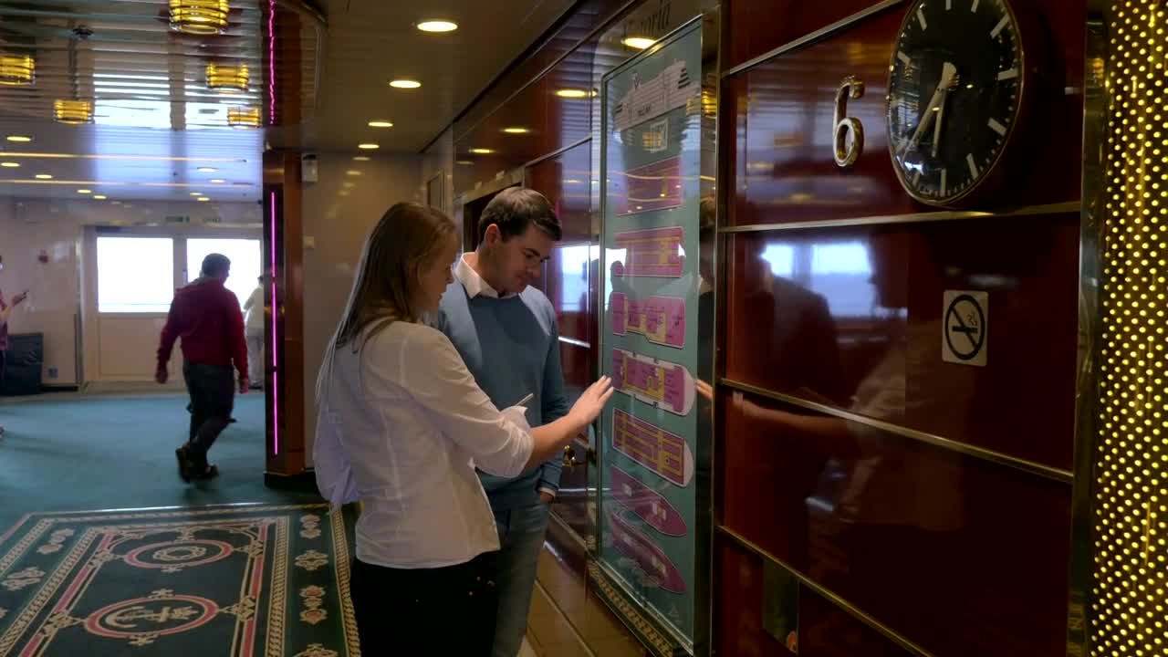Stock Video Looking At The Plan Of A Large Ship Animated Wallpaper