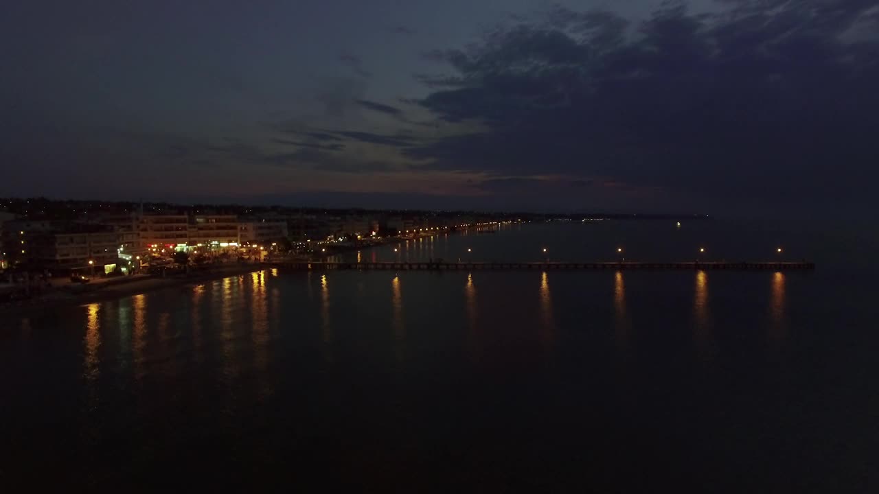 Stock Video Lights Around The Waterfront Animated Wallpaper