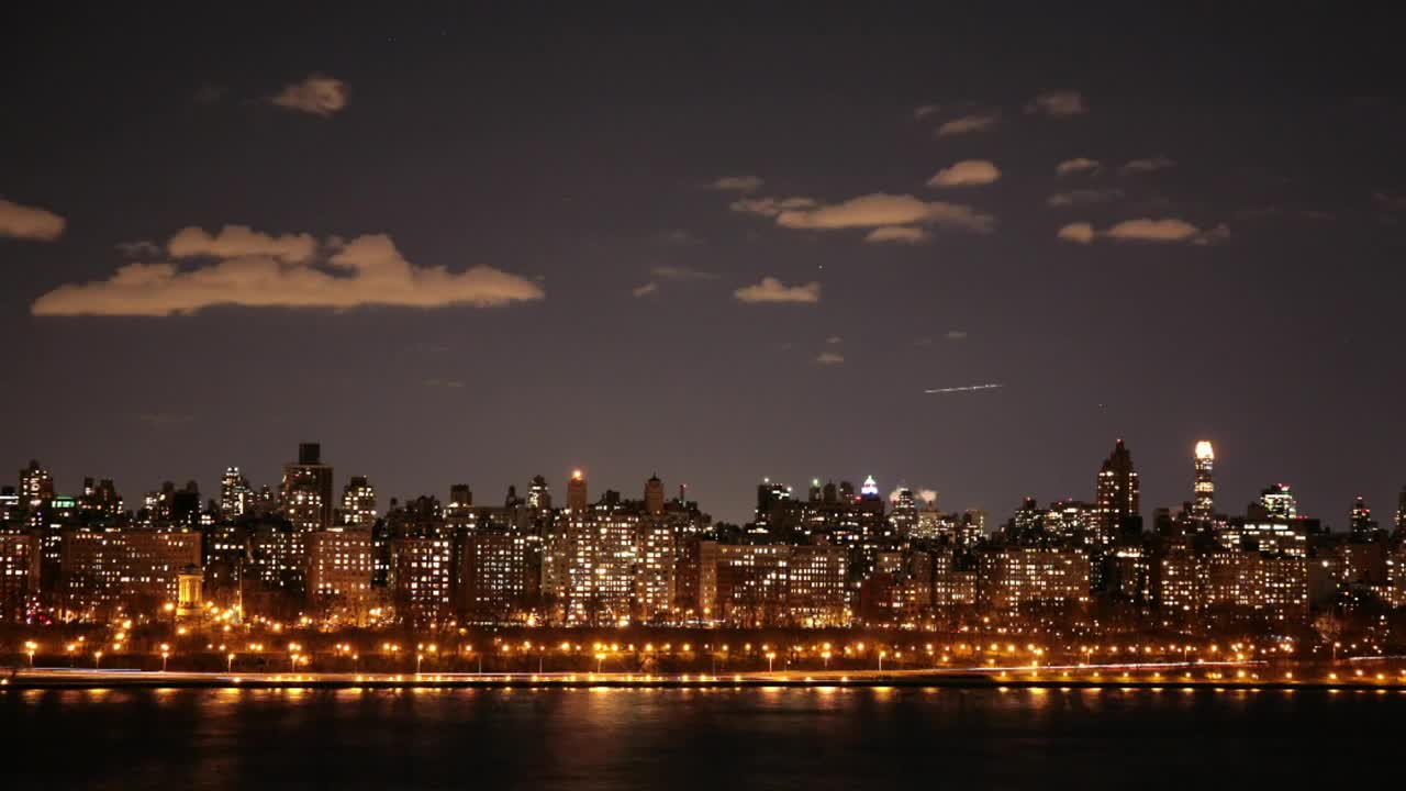 Stock Video Lights Across A Night Skyline Animated Wallpaper