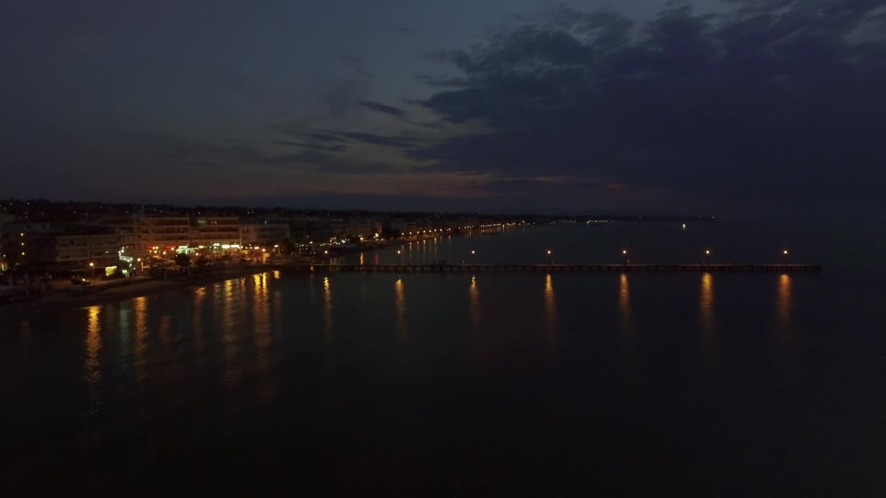Stock Video Lights Across A Pier At Night Animated Wallpaper