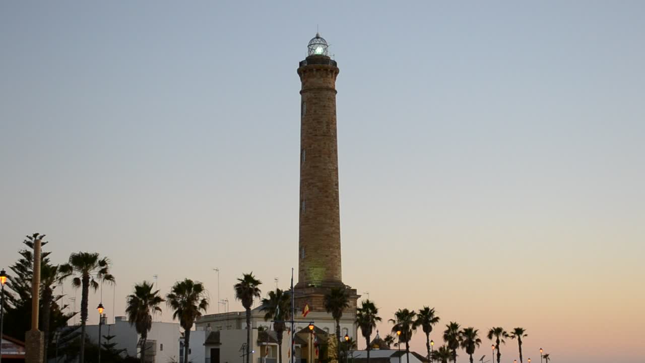 Stock Video Lighthouse Turning Slowly Low View Animated Wallpaper