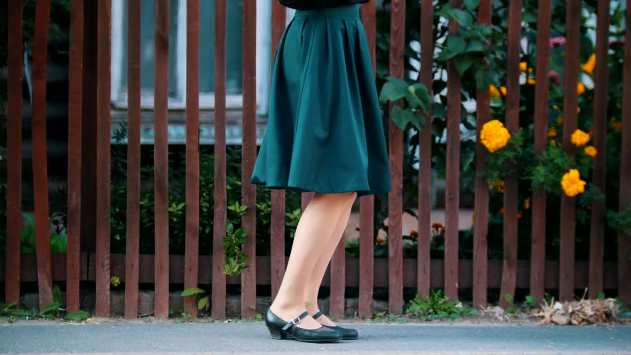 Stock Video Legs Of A Woman Dancing Tap In The Street Animated Wallpaper