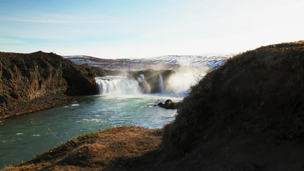 Stock Video Large Waterfalls In The Cold Animated Wallpaper