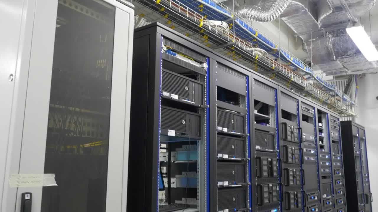 Stock Video Large Servers In A Datacenter Animated Wallpaper