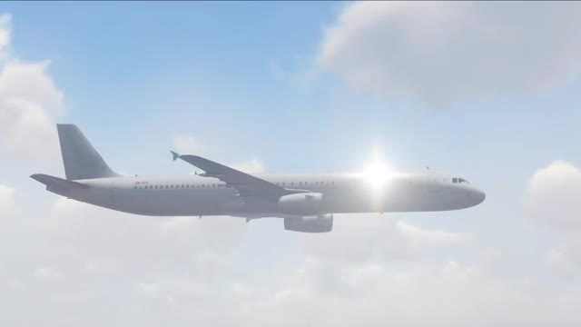 Stock Video Large Passenger Plane Flying In The Sky Smal Animated Wallpaper