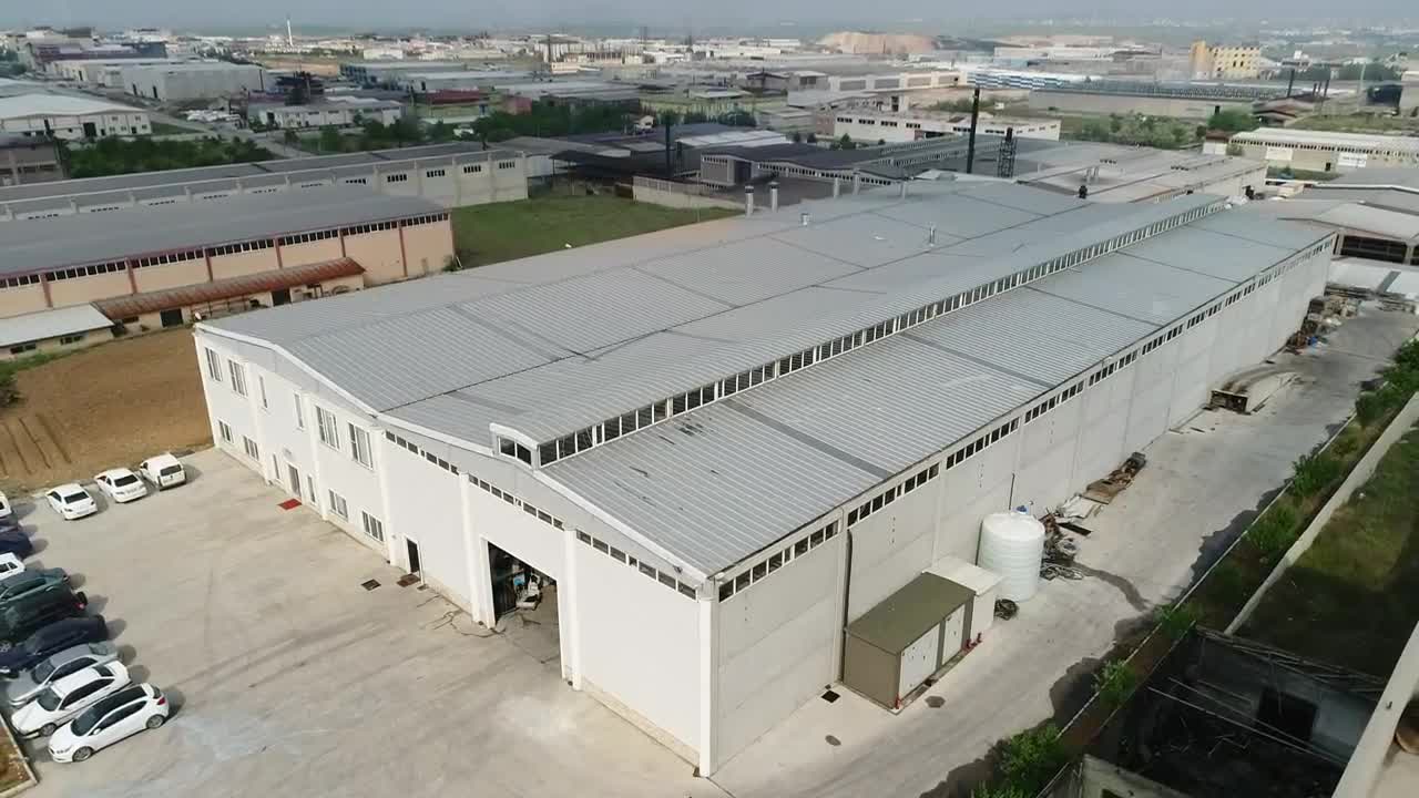 Stock Video Large Factory Building Animated Wallpaper