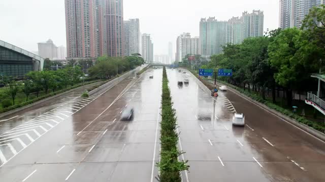 Stock Video Large Avenue In A Big City During A Rainy Day Smal Animated Wallpaper