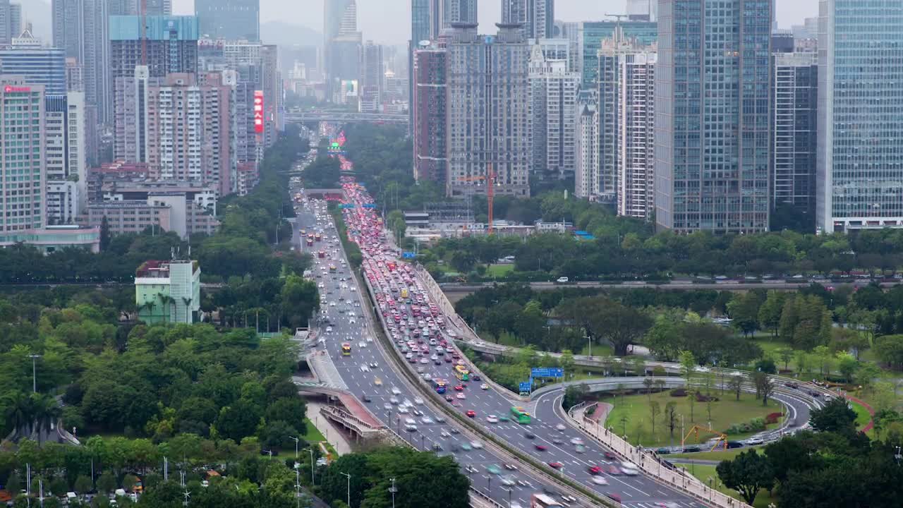 Stock Video Large Avenue Full Of Cars In A Huge City Animated Wallpaper