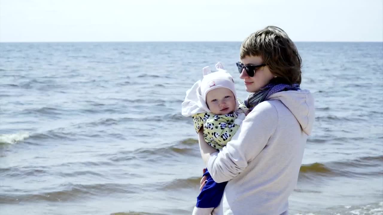 Stock Video Mother And Baby At The Beac Animated Wallpaper