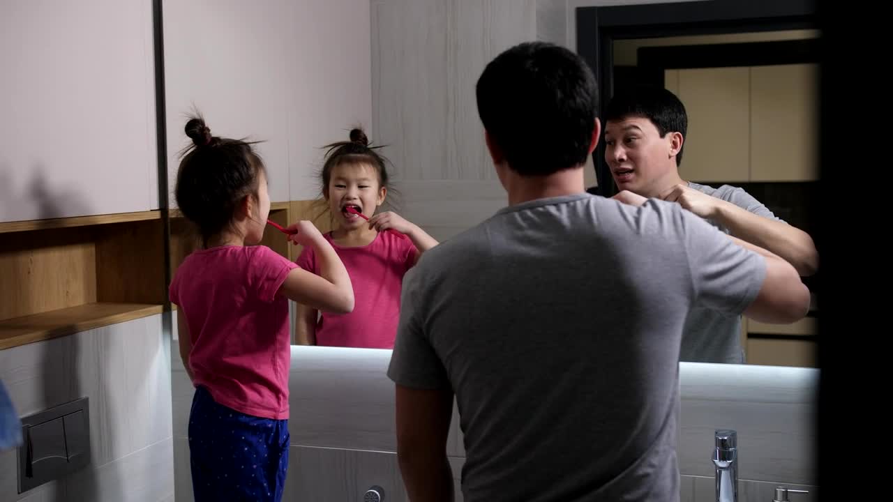 Stock Video Morning Routine In The Bathroo Animated Wallpaper